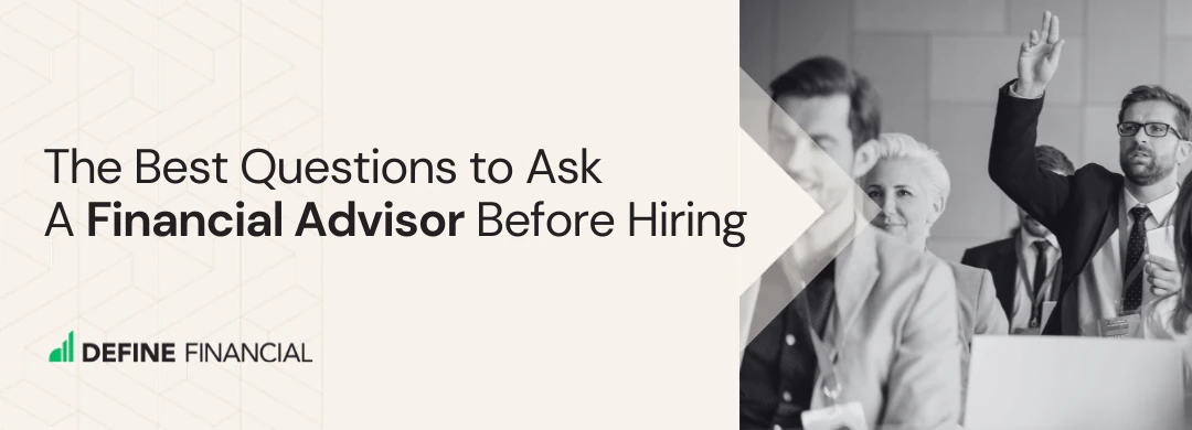 Person raising hand to ask questions to a financial advisor